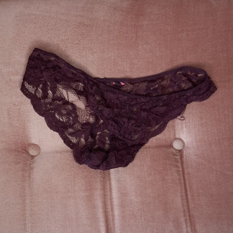 Super worn Burgundy lace panties