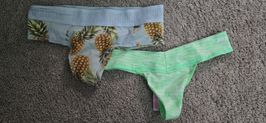 Pineapple Cheeky and Neon Green Thong Panties Package