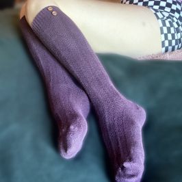 Knee high worn socks