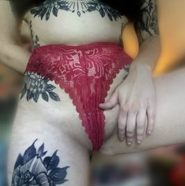 Red lace panties