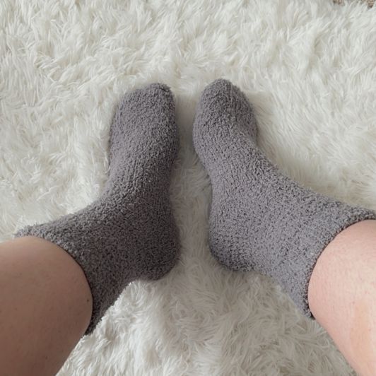 Grey Fluffy Socks