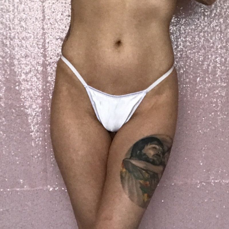 Satin White String Thong