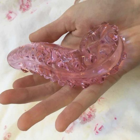 used pink glass tentacle wand