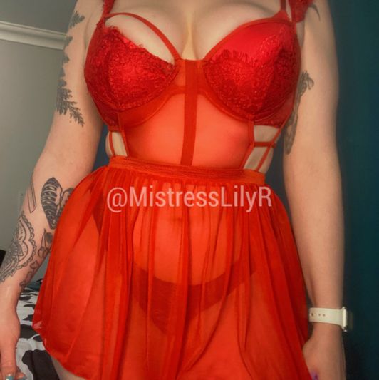 Red mesh dress lingerie