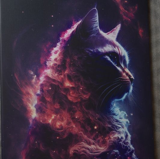 Galaxy cat  art on canvas