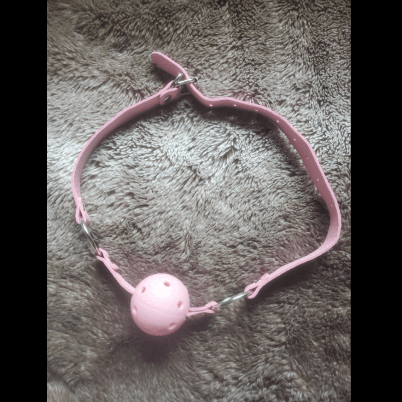 pink breathable ball gag