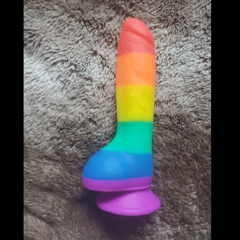 rainbow striped dildo