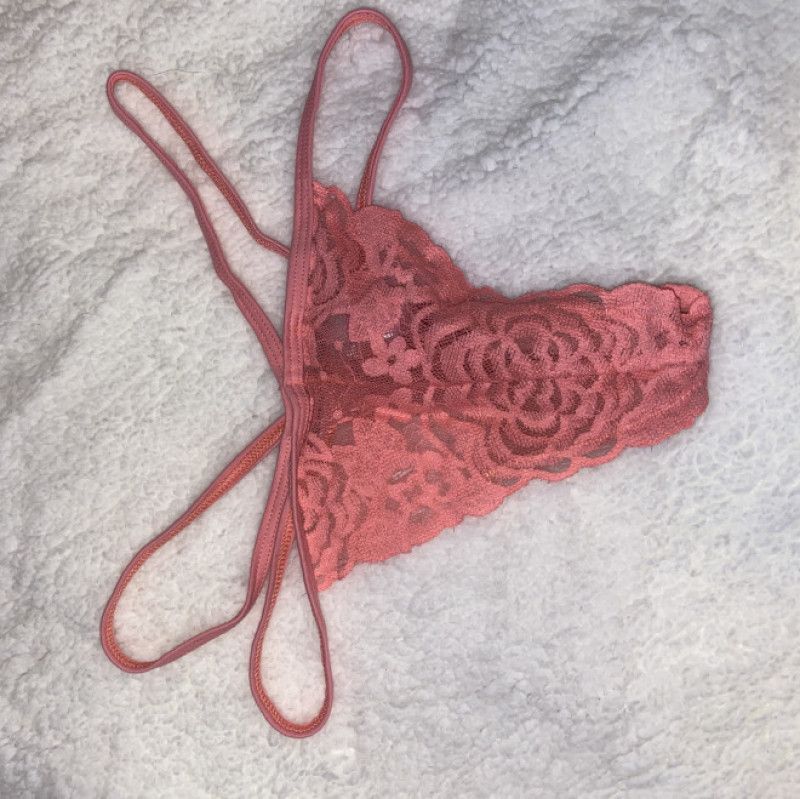 Coral pink double strap thong