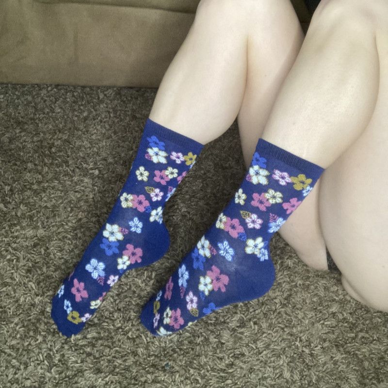 Blue Flower Socks