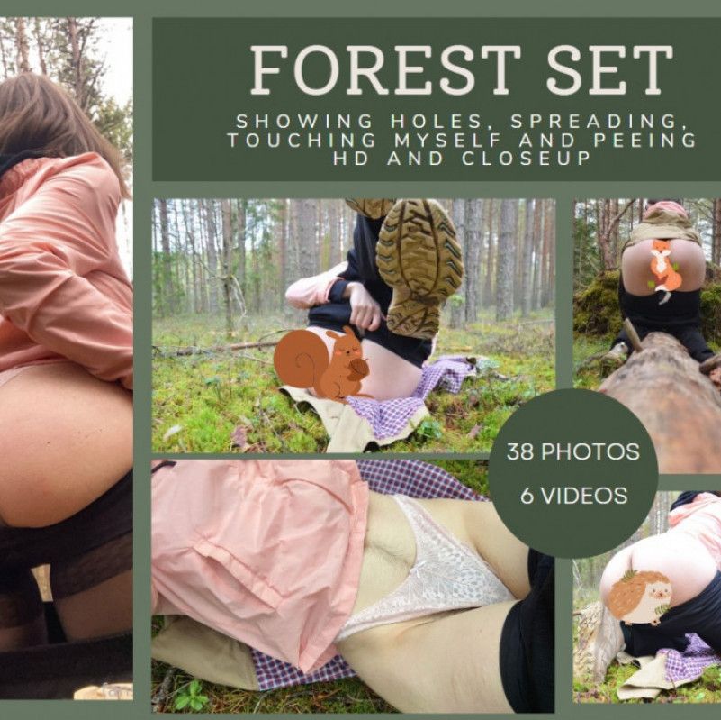 6vids and 38 pics hot forest set