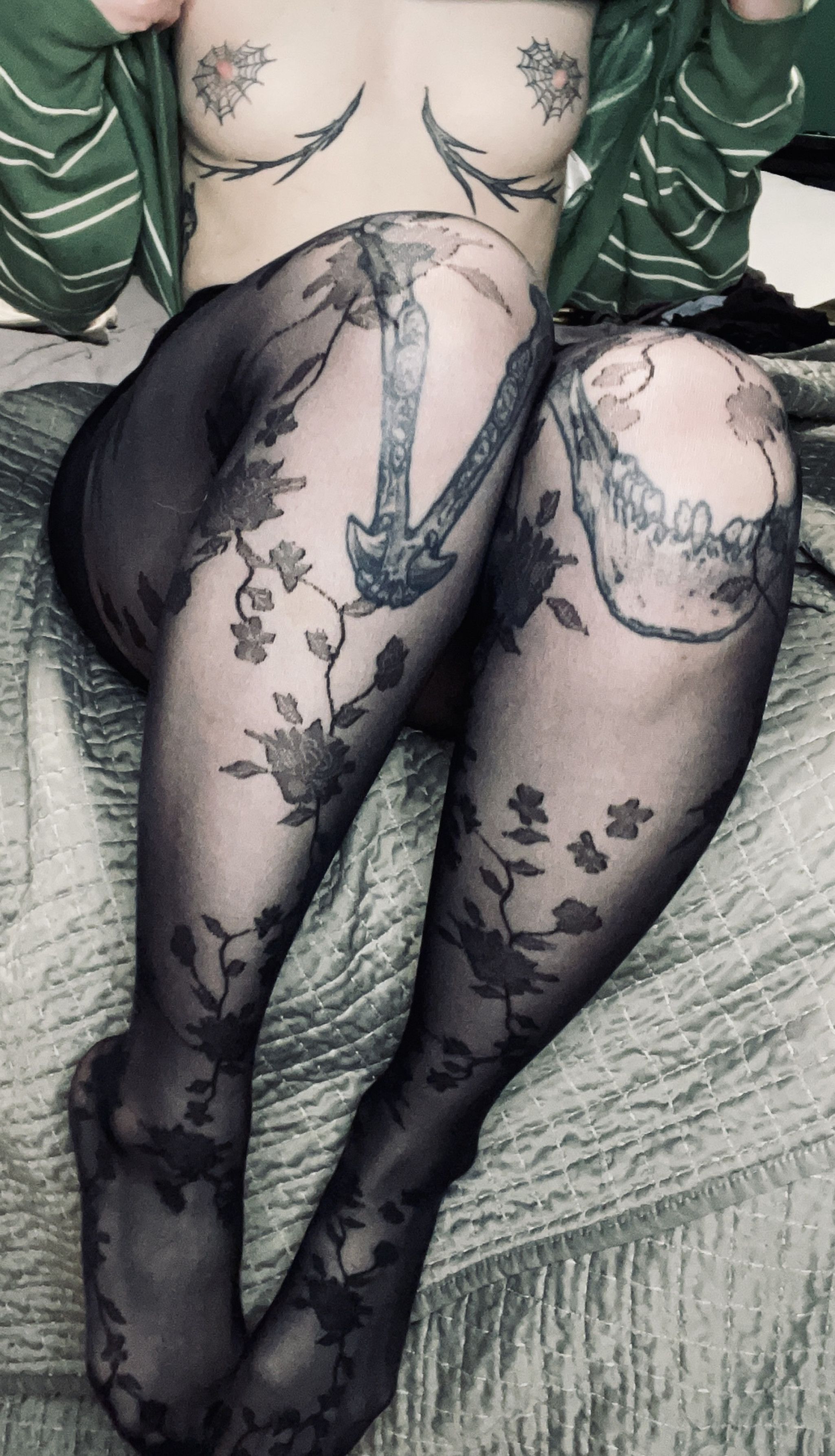 Floral Nylon Stockings