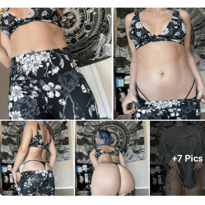 floral yoga outfit photoset