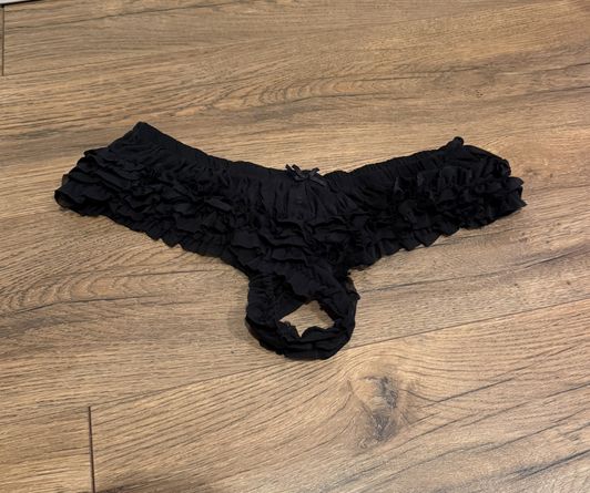 Used Black Ruffle Panties