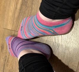 Pink and Purple Striped Dirty Socks