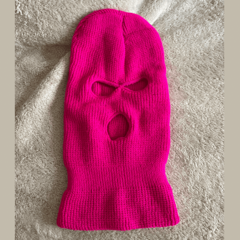 Soft cotton pink and blue ski mask