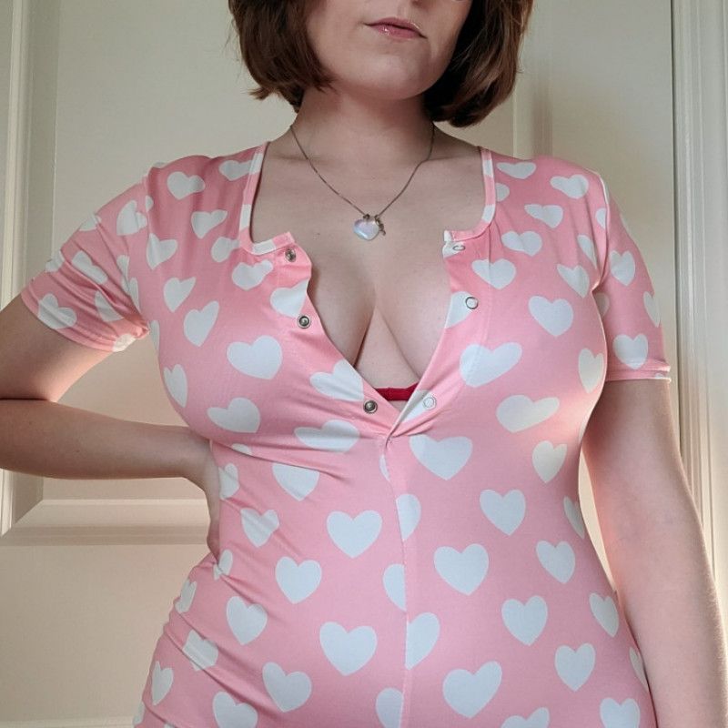 Pink Valentines Heart Onesie