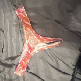 Tie die orange and pink thong