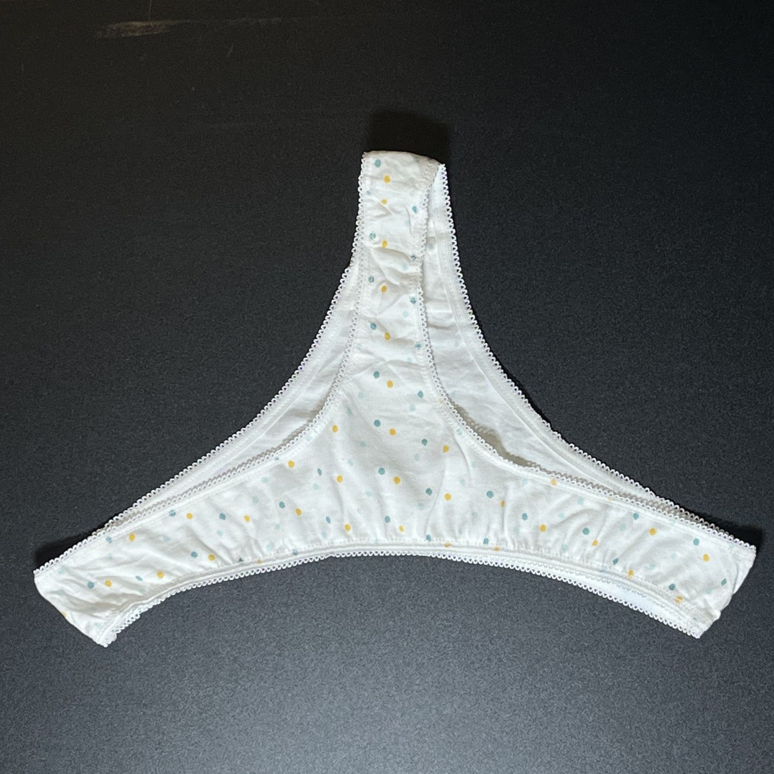 Mayas White Polka Dot Thong