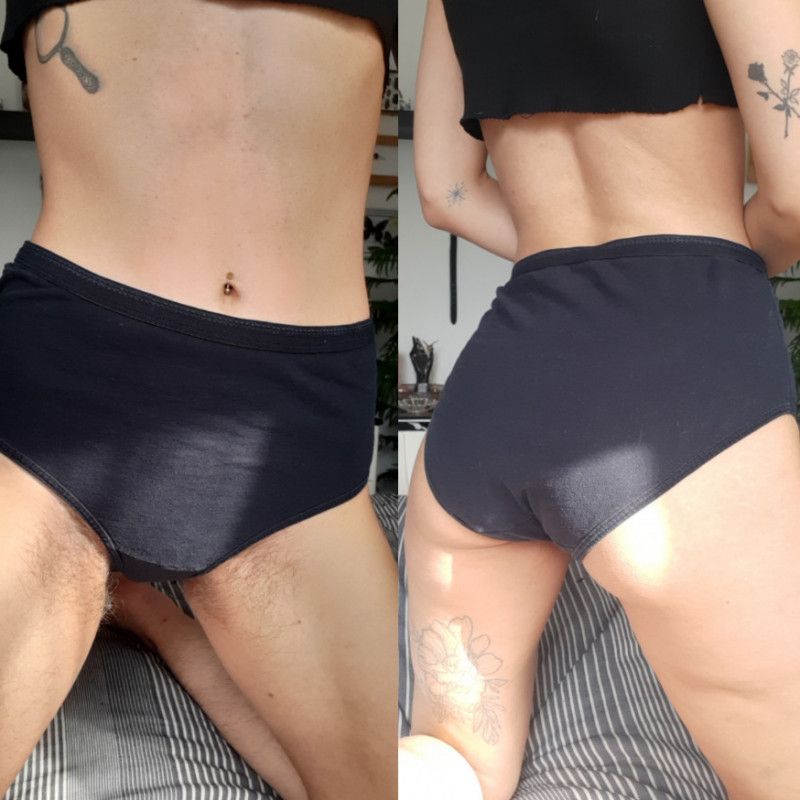 High Waist Black Briefs 48hrs