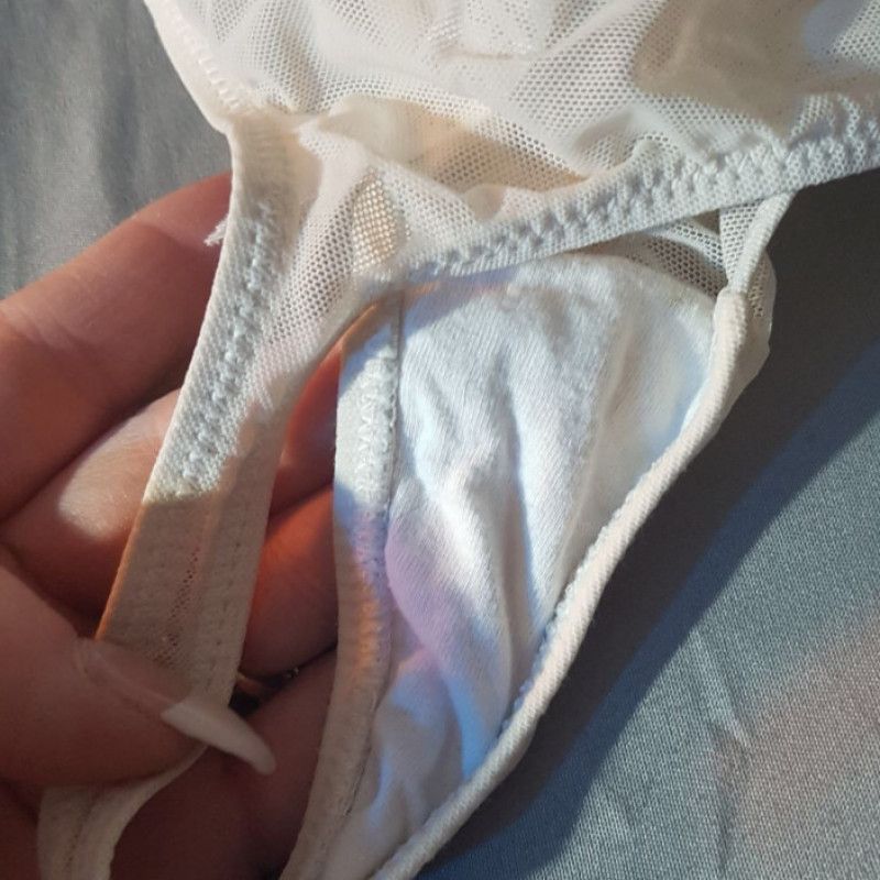 Gilf thong Well worn white panties