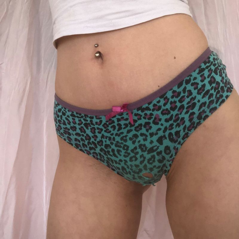 worn to bits leo print panties