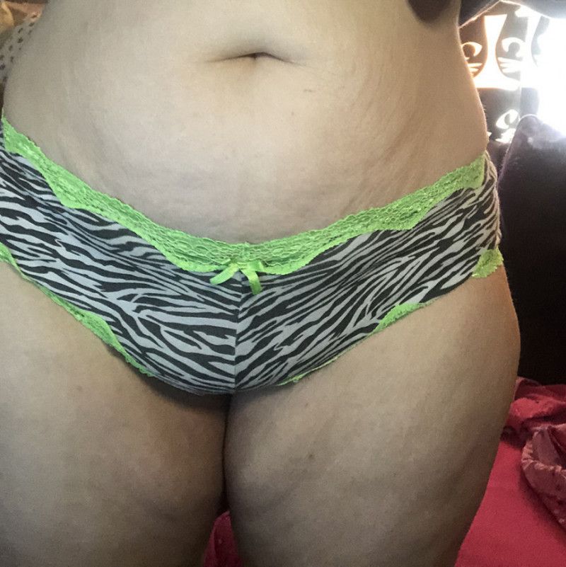 green laced zebra print undies