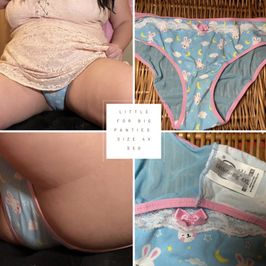 Little For Big Blue Bunny Panties 4X