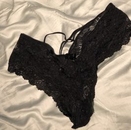 Worn Black Lace Panties