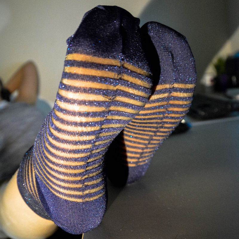 Striped nylon socks