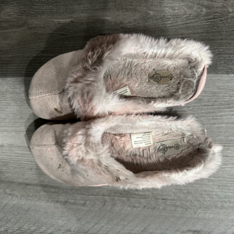 Worn Dirty Old Pink Fuzzy Slippers