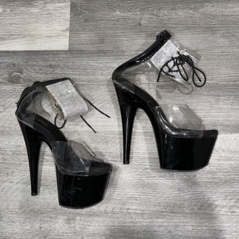 Broken Worn Rhinestone Stripper Heels