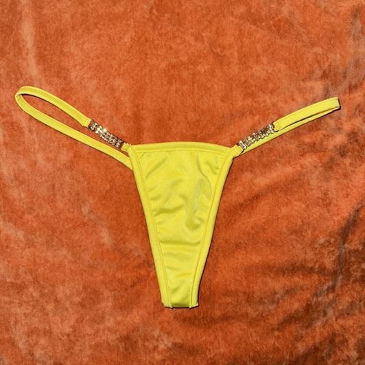 Sparkly Yellow Stripper Thong