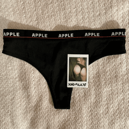 Ribbed Knit Thong with Polaroid