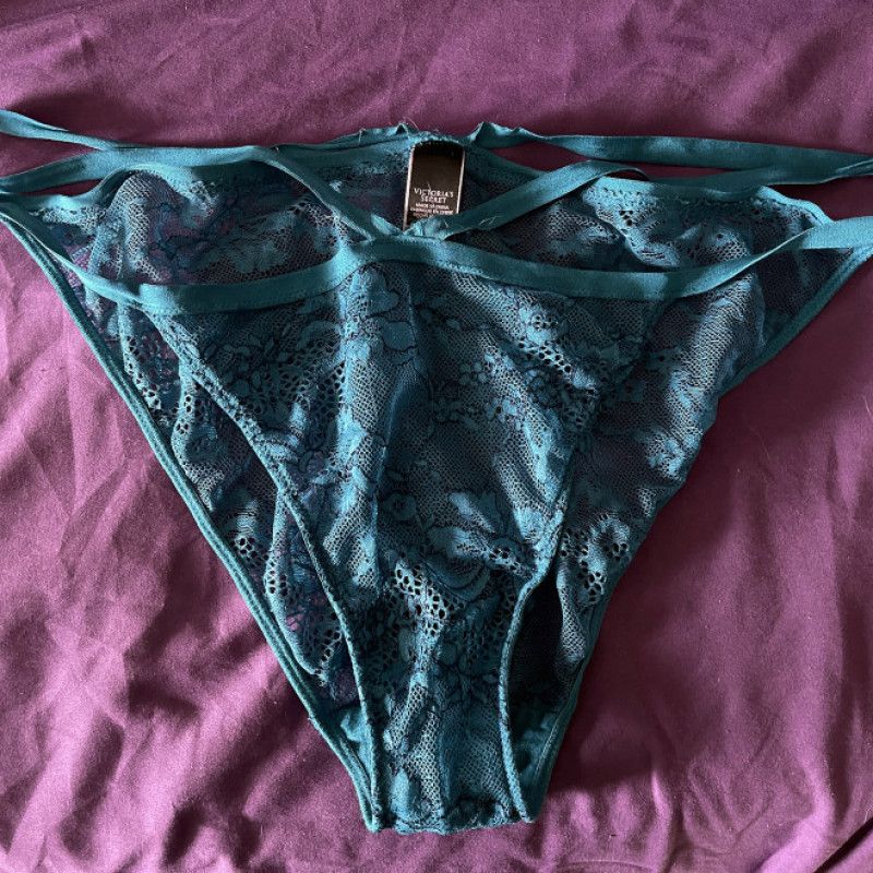 BBW Teal VS Lace Panties XL