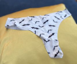 Black and white bat panties with bonus!