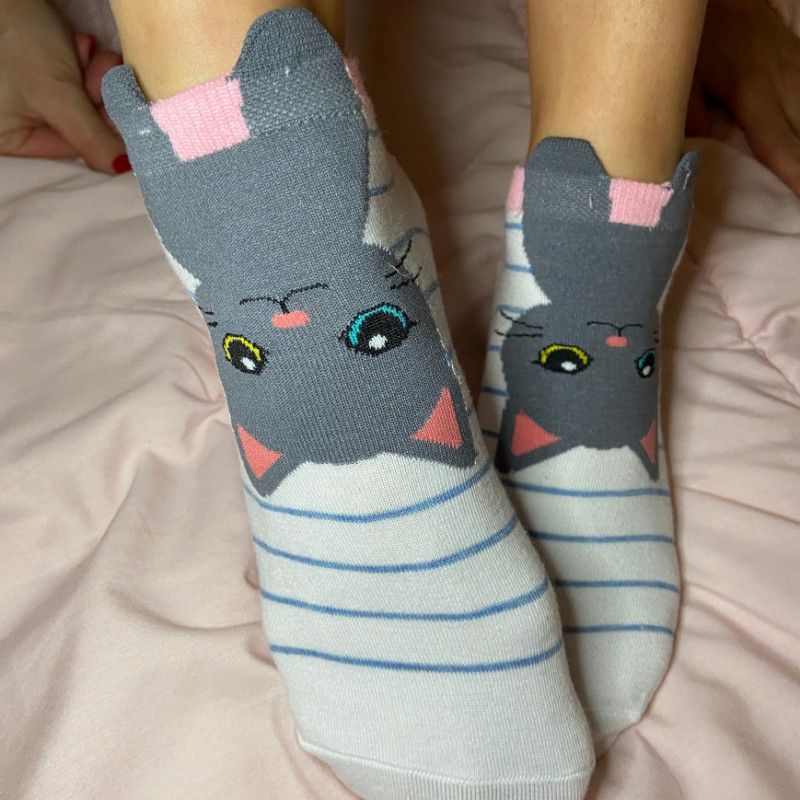 Gray cat socks