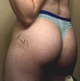 blue lace thong