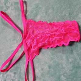 Hot Pink Lace Thong