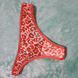 Orange Leopard Mesh Thong