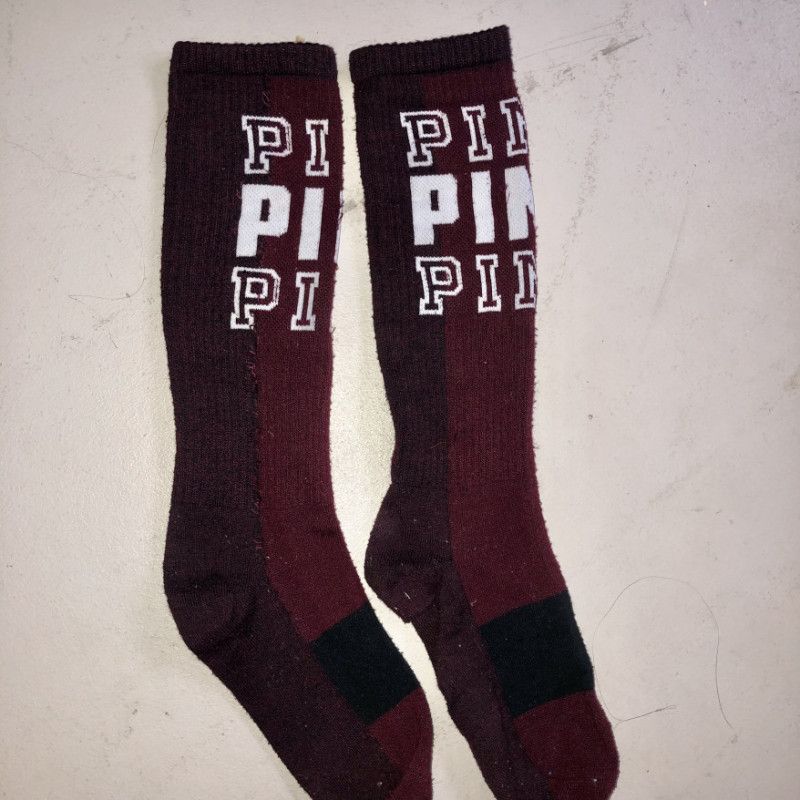 PINK Logo Knee High Socks