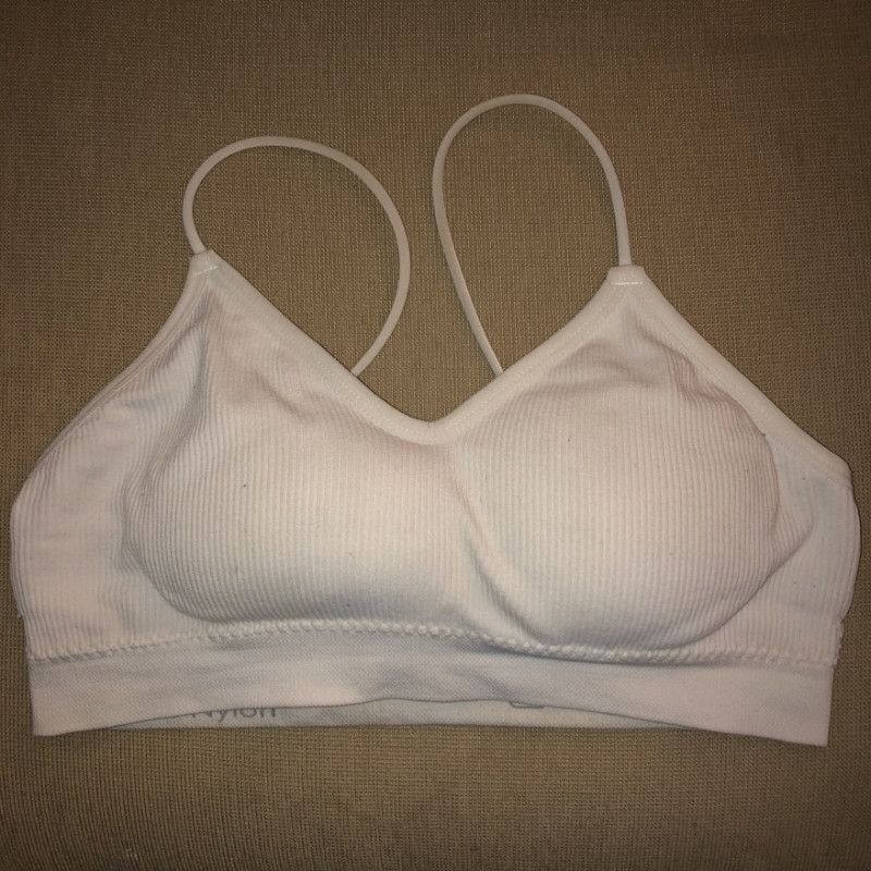 White Ribbed Bralette