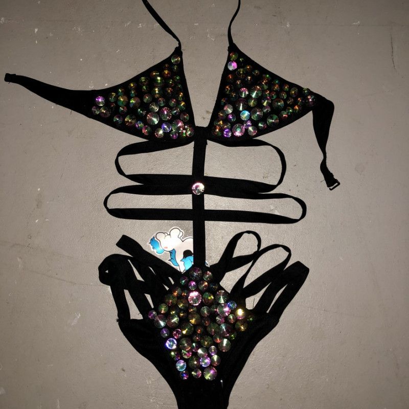 Rave Rhinestone Rave Bodysuit