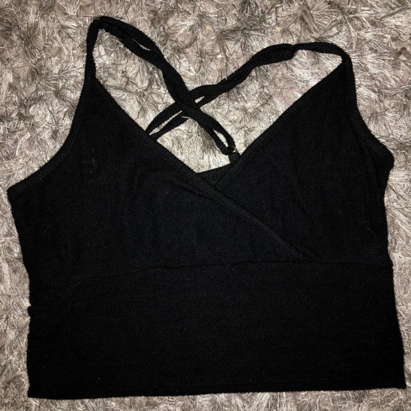 Black Cropped Tank Top