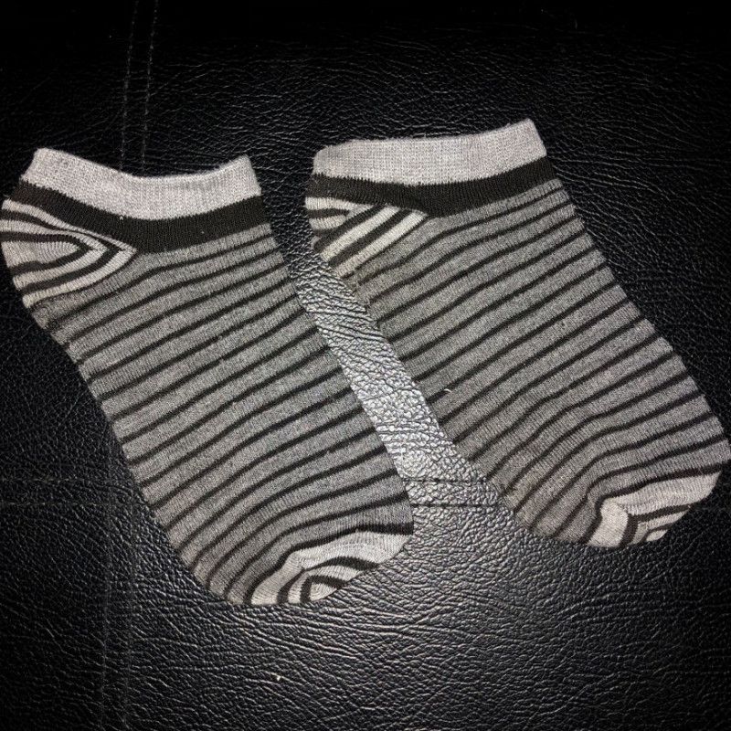 Grey Striped Ankle Socks