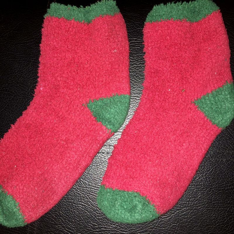 Red Holiday Fuzzy Socks