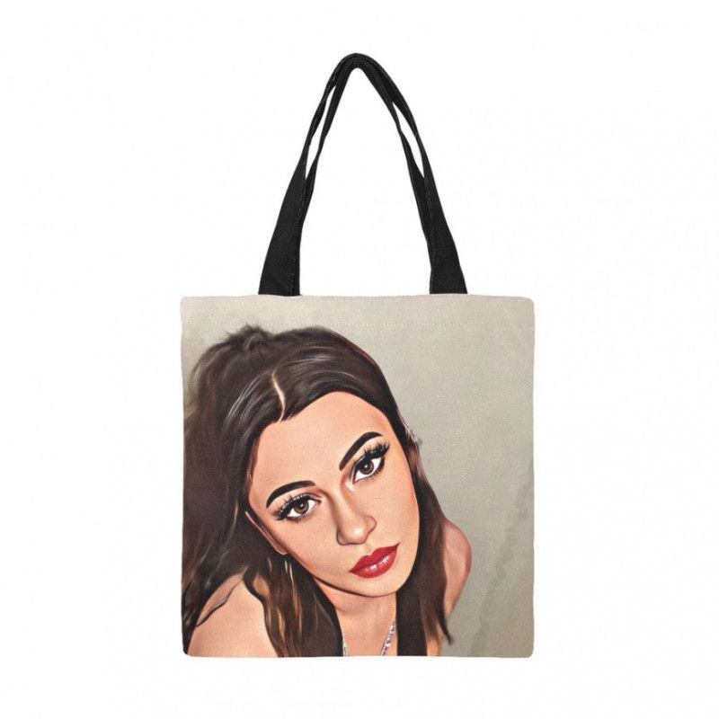 Cartoon Print Canvas Tote Bag