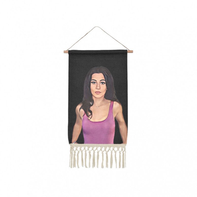 Cartoon Print Linen Wall Hanging