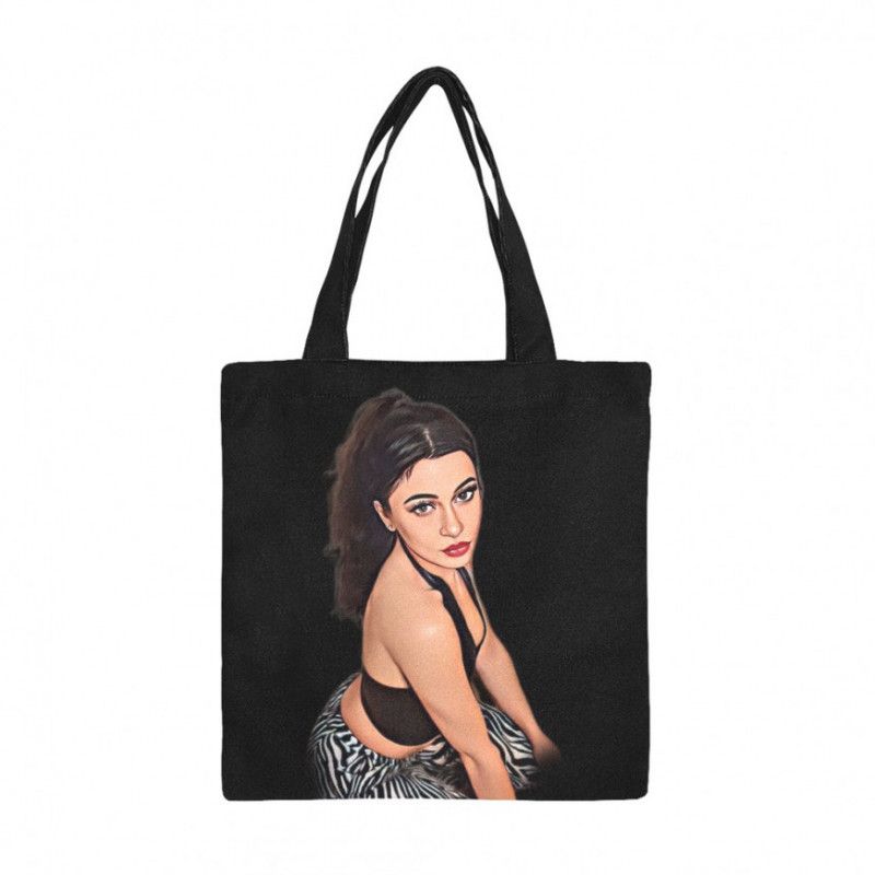 Cartoon Print Canvas Tote Bag