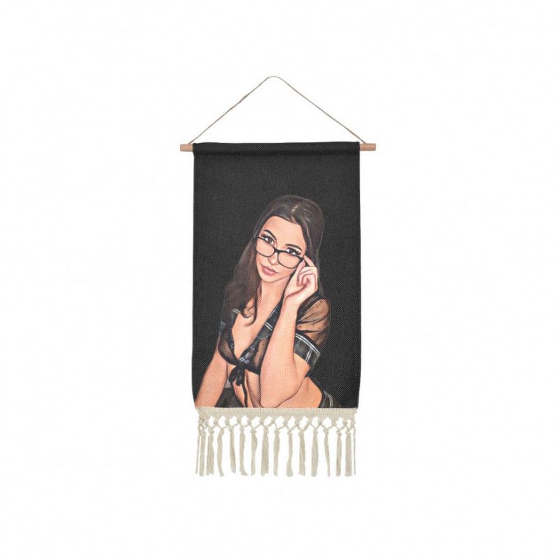 Cartoon Print Linen Wall Hanging