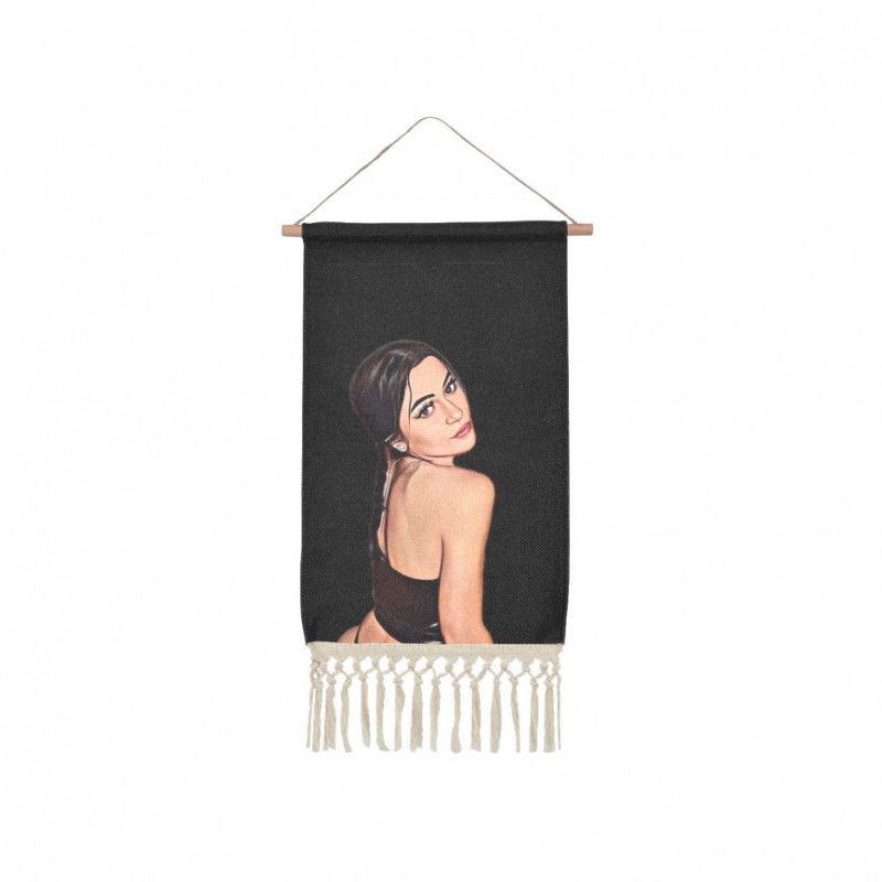 Cartoon Print Linen Wall Hanging